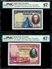Spain 100 Pesetas Spain PAIR 50 & Pick-74b & 75b SUPERB GEM UNC PMG 67 EPQ -