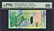 Bermuda Bermuda $20 Hybrid Polymer 1st Prefix LOW # A/1 000039 P-60a GEM UNC PMG 66 -