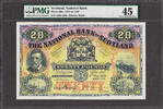 20 Pounds Scotland, National Bank 1st May 1954 Pick-260c Extremely FIne PMG 45 -