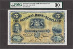 5 Pounds Scotland, National Bank 11th November 1913 Pick-249a Very Fine PMG 30 -