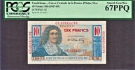 France 10 Francs Guadeloupe ND Pick-32 SUPERB GEM UNC PCGS 67 PPQ -