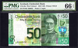 50 Pounds Scotland LOW Serial 000034 P-NEW GEM UNC PMG 66 EPQ -