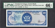 100 Dollars Trinidad & Tobago 1964 ND Pick-35a GEM UNC PMG 66 EPQ -