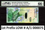 Bermuda Bermuda $20 Hybrid 1st Prefix LOW # A/1 000075 Pick-60a GEM UNC PMG 66 EPQ -