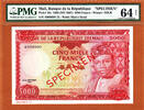 5000 Francs Mali SPECIMEN 1960 (ND 1967) Pick-10s CH UNC PMG 64 NET -
