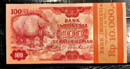 100 Rupiah 1977 Indonesia  ORIGINAL BUNDLE 100 Consecutive Pick-116 GEM UNC unz