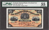 UK (Great Britain) Pound Scotland National Bank One 2nd July 1928 Pick-256 Abt UNC PMG 55 TOP GRADE -