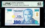 Turkey Lira Turkey 100 New Pick-221 GEM UNC PMG 65 EPQ -