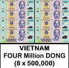 Vietnam Vietnam Polymer 4 Million Dong (8 x 500,000) With C.O.A UNC Shipping From CANADA -