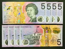 Australia Australia NEW Polymer 4 X $5 MATCHING Serial UNC -
