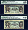 Mexico 50 Centavos Mexico 2 Consecutive 1915 P-S1042 GEM UNC PMG 66 EPQ -