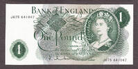 UK (Great Britain) Pound England One QEII ND J.Q Hollom Pick-374c Crisp AU/UNC -