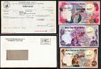 10 Pounds Malta 3 Pcs SPECIMEN SET 1, 5 & w/Original Documents Pick-CS1 UNC -