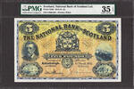 5 Pounds Scotland National Bank 1st March 1952 Pick-259d Very Fine PMG 35 EPQ -