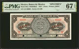 Mexico Peso Mexico One SPECIMEN Pick-59cs SUPERB GEM UNC PMG 67 EPQ -