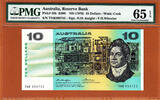 Australia Australia $10 Knight/Wheeler Pick-45b Gem UNC PMG 65 EPQ Finest Graded -