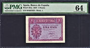 Spain Peseta Spain One Pick-104a Ch UNC PMG 64 -