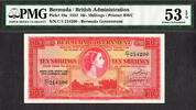 Bermuda Bermuda 10/- Shillings QEII Pick-19a About UNC PMG 53 EPQ -