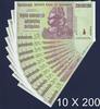 Zimbabwe Zimbabwe 10 X 200 Million Dollars SERIES- AA Pick-81 UNCIRCULATED -