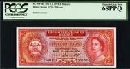 Belize 5 Dollars Belize QEII Pick-35b Superb GEM UNC PCGS 68 PPQ -