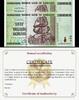 Zimbabwe Zimbabwe 2 x 50 Trillion 2008 AA With CERTICICATE OF AUTHENTICITY U.V Passed UNC -