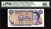 Bermuda Bermuda $10 QEII Pick-30a GEM UNC PMG 65 EPQ -