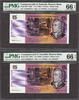 Australia Australia 2 Consecutive $5 Phillips/Randall ND Pick-39b Gem UNC PMG 66 EPQ -