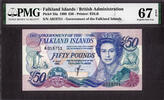 50 Pounds Falkland Islands QEII Pick-16a SUPERB GEM UNC PMG 67 EPQ -