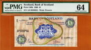UK (Great Britain) Pound Scotland One Pick-109b Ch UNC PMG 64 -