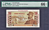 France 20 Francs Guadeloupe ND Pick-33 GEM UNC PMG 66 EPQ -