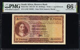 South Africa South Africa 10/- Shillings Pick-91d GEM UNC PMG 66 EPQ -
