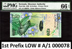 Bermuda Bermuda $20 Hybrid 1st Prefix LOW # A/1 000078 Pick-60a GEM UNC PMG 66 EPQ -