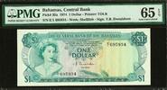Bahamas One Dollar Bahamas QEII Pick-35a GEM UNC PMG 65 EPQ -