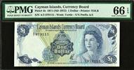 One Dollar Cayman Islands 1971 (ND 1972) Pick-1b GEM UNC PMG 66 EPQ -