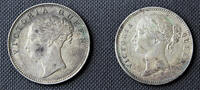 1840 Rupee British India 2 Different Victoria Rupee Continuous & Divided Type -