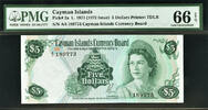 5 Dollars Cayman Islands (ND-1972) Pick-2a GEM UNC PMG 66 EPQ -