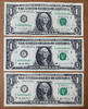 USA One Dollar Federal Reserve SET of 3 1988-2006 MATCHING LOW Serial 00000848 UNC -