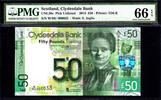 50 Pounds Scotland LOW Serial 000033 P-NEW GEM UNC PMG 66 EPQ -