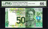 50 Pounds Scotland LOW Serial 000036 P-NEW GEM UNC PMG 66 EPQ -