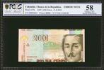 2000 Pesos Colombia CUTTING ERROR Pick-457k About UNC PCGS 58 -