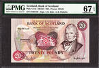 20 Pounds Scotland 11th October 1984 P-114e SUPERB GEM UNC PMG 67 EPQ TOP GRADE -