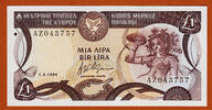 Cyprus Pound Cyprus One Pick-53c UNC -