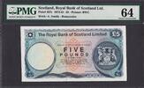Scotland Scotland 5 Pounds 1976 REMAINDER W/O Serial & Signature PMG 64 Ch UNC -