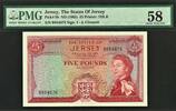 UK (Great Britain) 5 Pounds Jersey ND QEII Pick-9b About UNC PMG 58 -