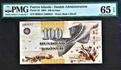 100 Kronur Faeroe Islands Pick-25 GEM UNC PMG 65 EPQ -