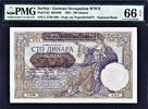 Yugoslavia 100 Dinara Serbia Nazi Occupation WWII Pick-23 GEM UNC PMG 66 EPQ -