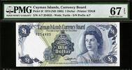 One Dollar Cayman Islands 1974 (ND 1985) Pick-5f SUPERB GEM UNC PMG 67 EPQ -