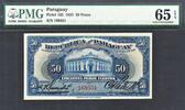 50 Pesos Paraguay Pick-165 GEM UNC PMG 65 EPQ *ONLY FINEST KNOWN* -