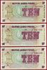 UK (Great Britain) 10 Pence British Armed Forces UK 3 X Low Serial A/1, A/2, A/3 000888 UNC -