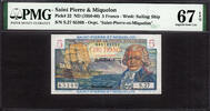 5 Francs Saint Pierre & Miquelon 1950-1960 Pick-22 SUPERB GEM UNC PMG 67 EPQ -
